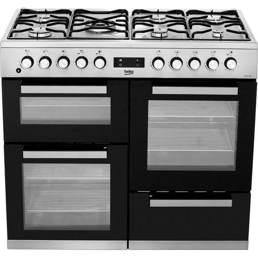 Beko 100cm Dual Fuel Range Cooker - Stainless Steel - A/A Rated