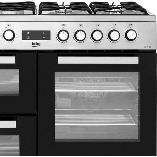Beko 100cm Dual Fuel Range Cooker - Stainless Steel - A/A Rated
