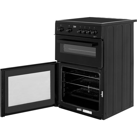 Beko 60cm Electric Cooker with Ceramic Hob - Black - A Rated