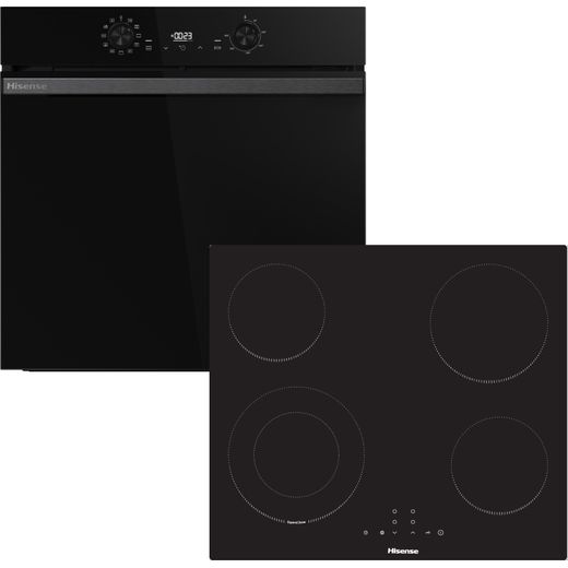 Hisense HIPK2ABP60CE Built In Single Oven & Ceramic Hob Black