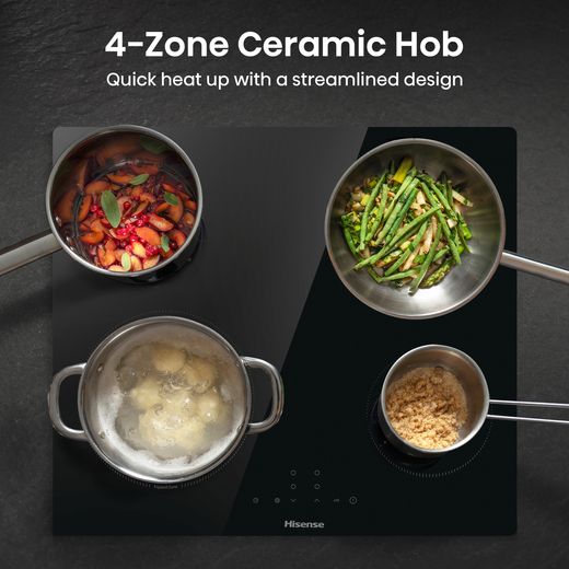 Hisense HIPK2ABP60CE Built In Single Oven & Ceramic Hob Black