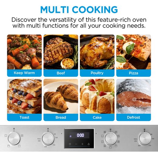 Midea MBOD70M30D0-SS Built In Electric Double Oven - Stainless Steel