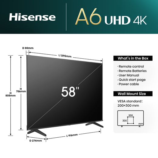 Hisense A6NTUK 58