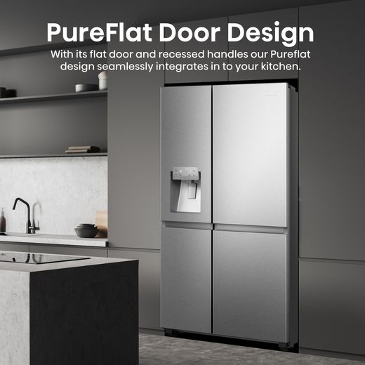 Hisense PureFlat Infinite RS818N4TIC American Fridge Freezer - Stainless Steel