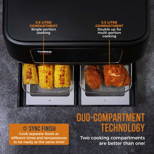 Tower Vortx Vizion 11L Dual Basket T17102 Air Fryer - Black