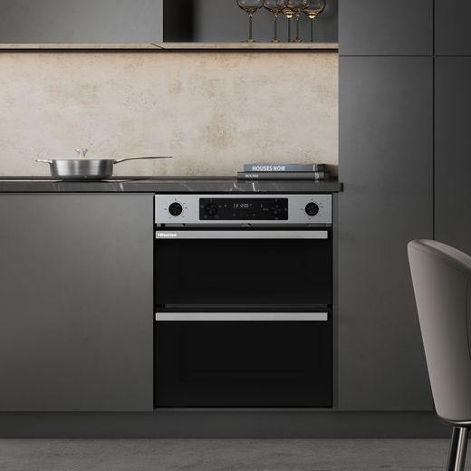 Hisense Hi6 HIPKD4AX60IND1 Built Under Electric Double Oven - Black / Stainless Steel