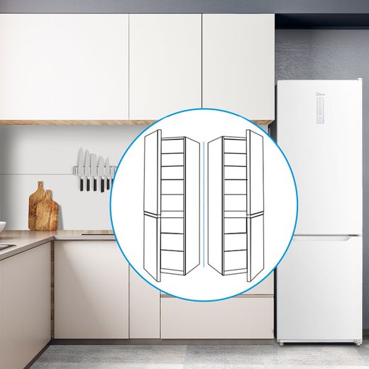 Midea Freestanding 188cm High D Rated 60/40 Fridge Freezer - White - MDRB424FGD01O