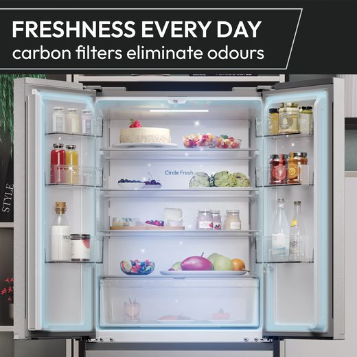 Hoover H-FRIDGE 700 HONFQ2T718EXK American Fridge Freezer - Stainless Steel