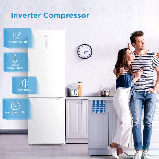Midea Freestanding 188cm High D Rated 60/40 Fridge Freezer - White - MDRB424FGD01O