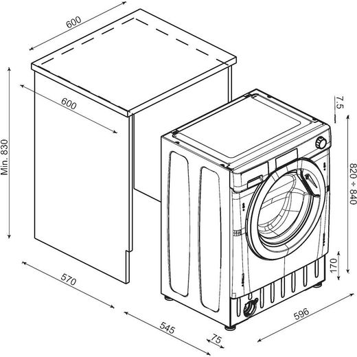 Hoover H-WASH 300 PRO HBWS 484DMSW5-80 8Kg Washing Machine with 1400 rpm